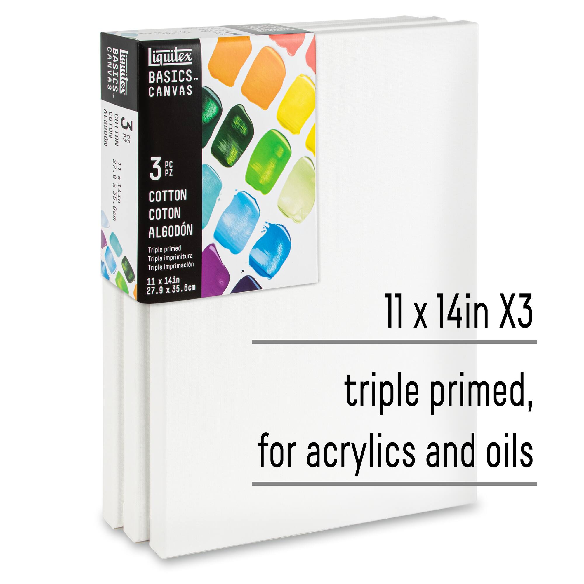 Liquitex® BASICS® 3 Pack Cotton Canvas Pack